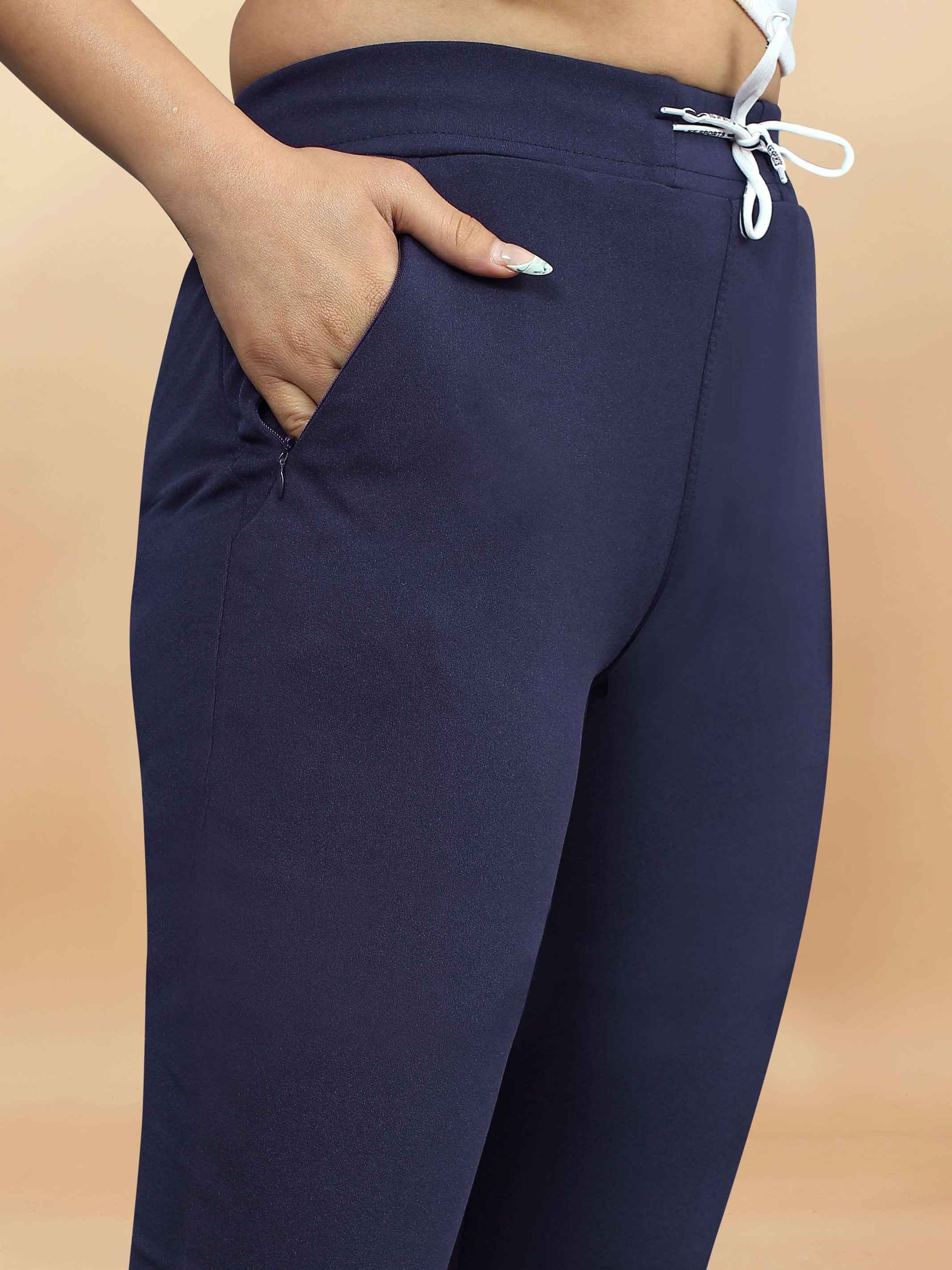 Stylish Causal wear Women's lycra Navy Blue Jeggings with Front Pocket